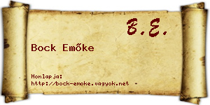 Bock Emőke névjegykártya
